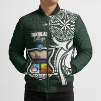 Personalised Tonga Takuilau College Bomber Puffer Jacket Est 1975 Tongan Ngatu Pattern LT14 - Polynesian Pride