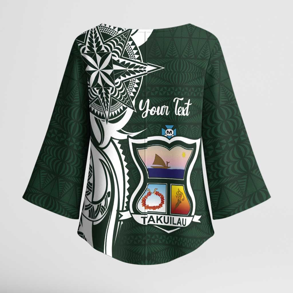 Personalised Tonga Takuilau College Kimono Sleeve Blouse Est 1975 Tongan Ngatu Pattern LT14 - Polynesian Pride