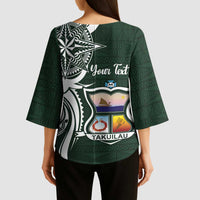 Personalised Tonga Takuilau College Kimono Sleeve Blouse Est 1975 Tongan Ngatu Pattern LT14 - Polynesian Pride