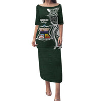 Personalised Tonga Takuilau College Puletasi Est 1975 Tongan Ngatu Pattern LT14 Long Dress Green - Polynesian Pride