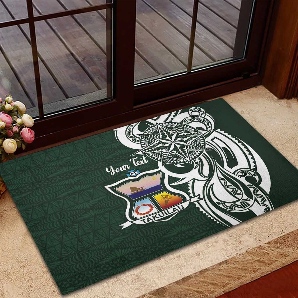 Personalised Tonga Takuilau College Rubber Doormat Est 1975 Tongan Ngatu Pattern LT14 - Polynesian Pride