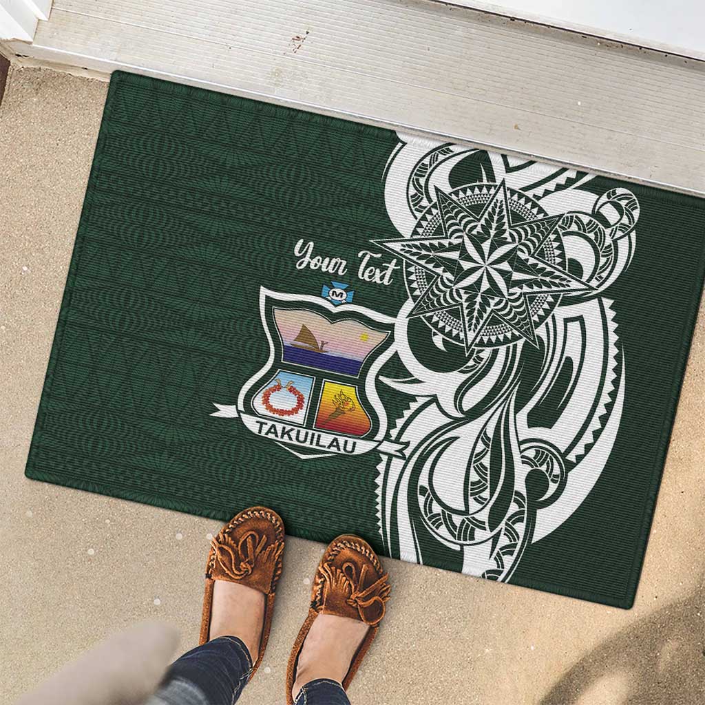 Personalised Tonga Takuilau College Rubber Doormat Est 1975 Tongan Ngatu Pattern LT14 - Polynesian Pride