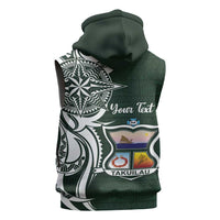 Personalised Tonga Takuilau College Sleeveless Hoodie Est 1975 Tongan Ngatu Pattern LT14 - Polynesian Pride