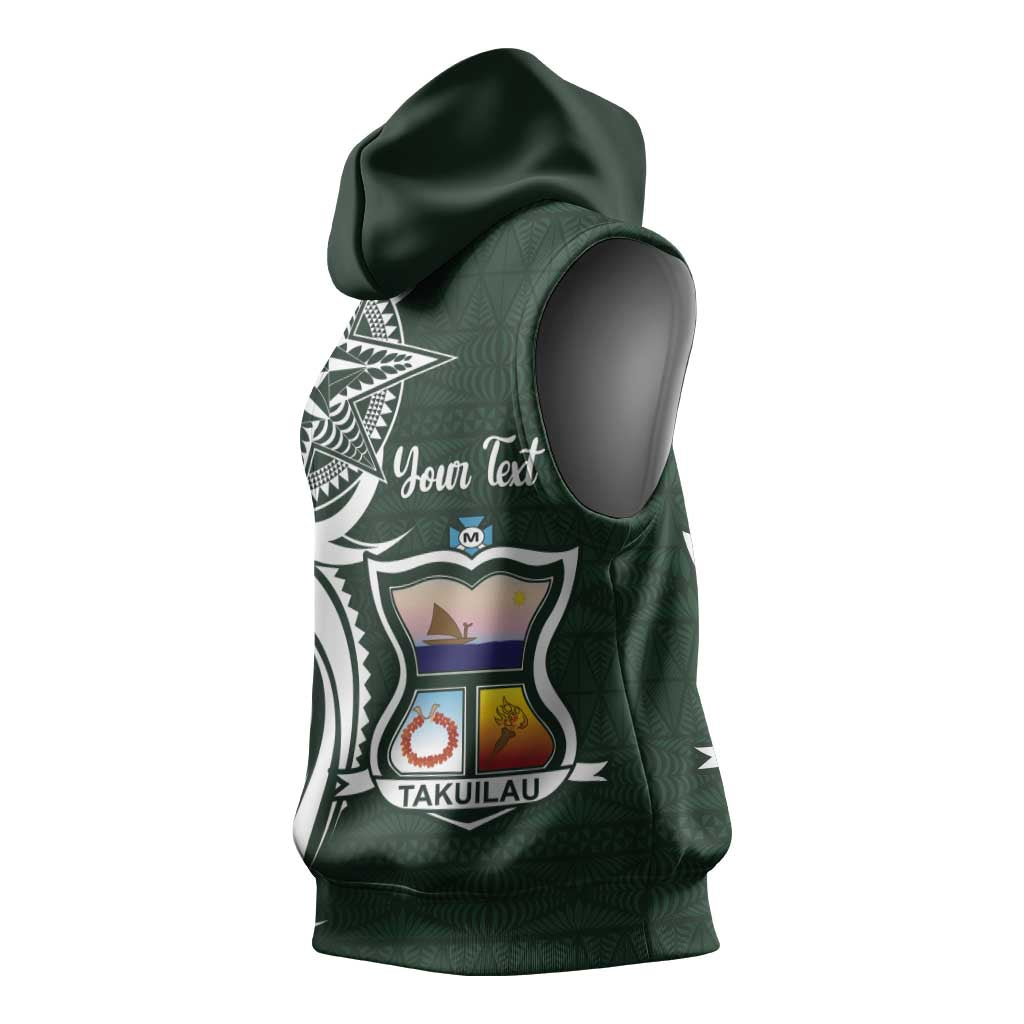Personalised Tonga Takuilau College Sleeveless Hoodie Est 1975 Tongan Ngatu Pattern LT14 - Polynesian Pride