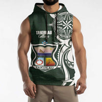 Personalised Tonga Takuilau College Sleeveless Hoodie Est 1975 Tongan Ngatu Pattern LT14 - Polynesian Pride