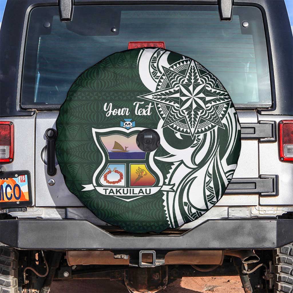 Personalised Tonga Takuilau College Spare Tire Cover Est 1975 Tongan Ngatu Pattern LT14 Green - Polynesian Pride
