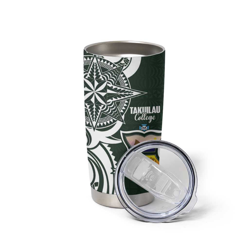 Personalised Tonga Takuilau College Tumbler Cup Est 1975 Tongan Ngatu Pattern LT14 - Polynesian Pride