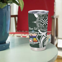 Personalised Tonga Takuilau College Tumbler Cup Est 1975 Tongan Ngatu Pattern LT14 - Polynesian Pride