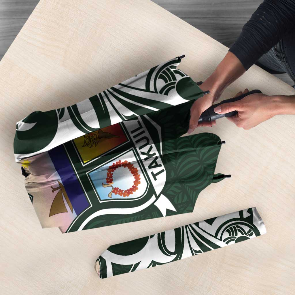 Personalised Tonga Takuilau College Umbrella Est 1975 Tongan Ngatu Pattern LT14 - Polynesian Pride