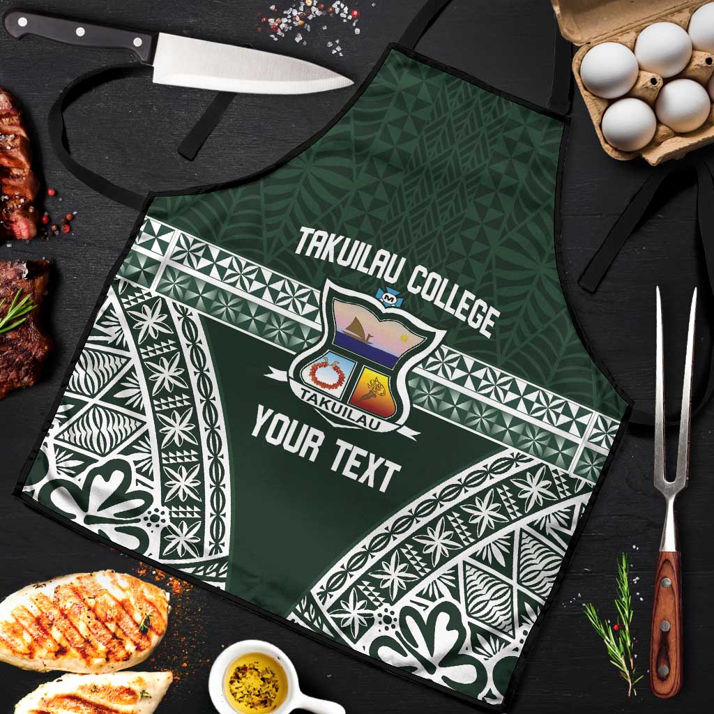 Personalised Tonga Takuilau College Apron 50th Anniversary Ngatu Kupesi LT14 Green - Polynesian Pride