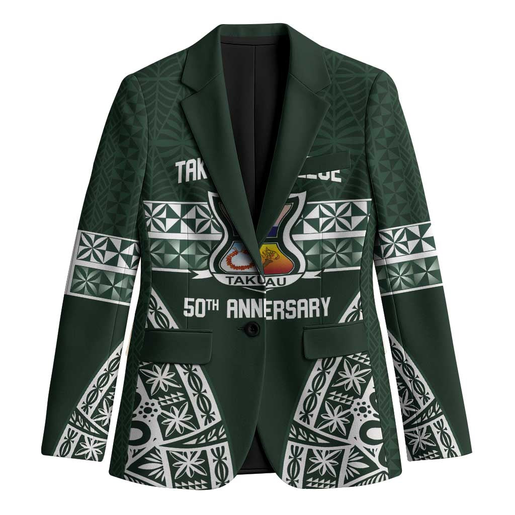 Personalised Tonga Takuilau College Blazer 50th Anniversary Ngatu Kupesi LT14 Unisex Green - Polynesian Pride