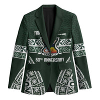 Personalised Tonga Takuilau College Blazer 50th Anniversary Ngatu Kupesi LT14 Unisex Green - Polynesian Pride