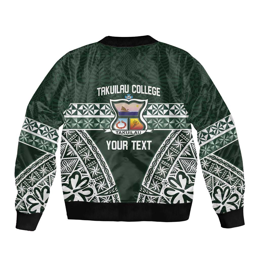 Personalised Tonga Takuilau College Bomber Jacket 50th Anniversary Ngatu Kupesi LT14 - Polynesian Pride