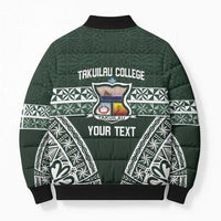 Personalised Tonga Takuilau College Bomber Puffer Jacket 50th Anniversary Ngatu Kupesi LT14 - Polynesian Pride