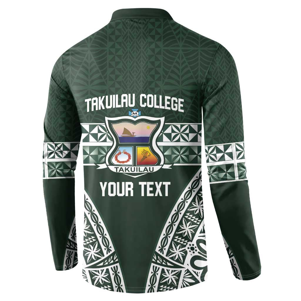 Personalised Tonga Takuilau College Button Sweatshirt 50th Anniversary Ngatu Kupesi LT14 - Polynesian Pride