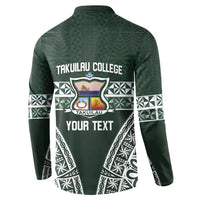 Personalised Tonga Takuilau College Button Sweatshirt 50th Anniversary Ngatu Kupesi LT14 - Polynesian Pride