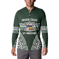 Personalised Tonga Takuilau College Button Sweatshirt 50th Anniversary Ngatu Kupesi LT14 - Polynesian Pride