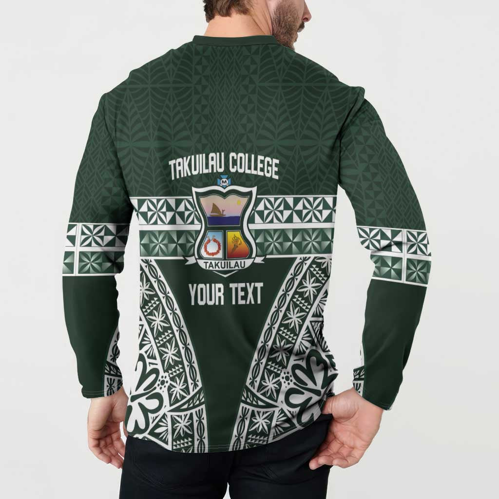 Personalised Tonga Takuilau College Button Sweatshirt 50th Anniversary Ngatu Kupesi LT14 - Polynesian Pride