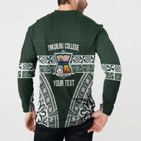 Personalised Tonga Takuilau College Button Sweatshirt 50th Anniversary Ngatu Kupesi LT14 - Polynesian Pride