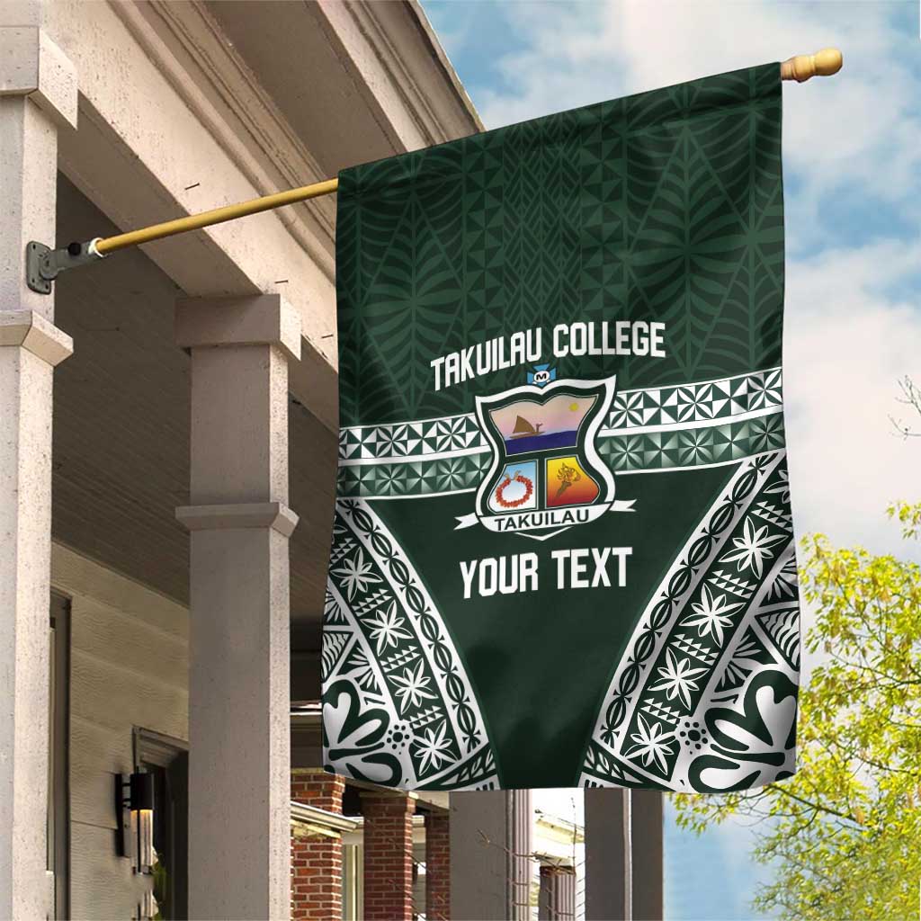 Personalised Tonga Takuilau College Garden Flag 50th Anniversary Ngatu Kupesi LT14 House Flag Green - Polynesian Pride