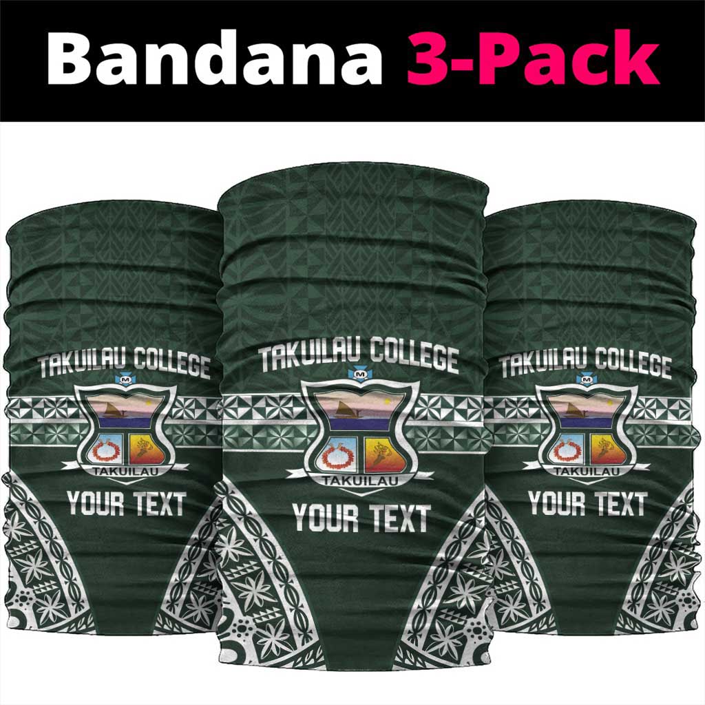 Personalised Tonga Takuilau College Neck Gaiter 50th Anniversary Ngatu Kupesi LT14 package One Size: 25*50cm Green - Polynesian Pride