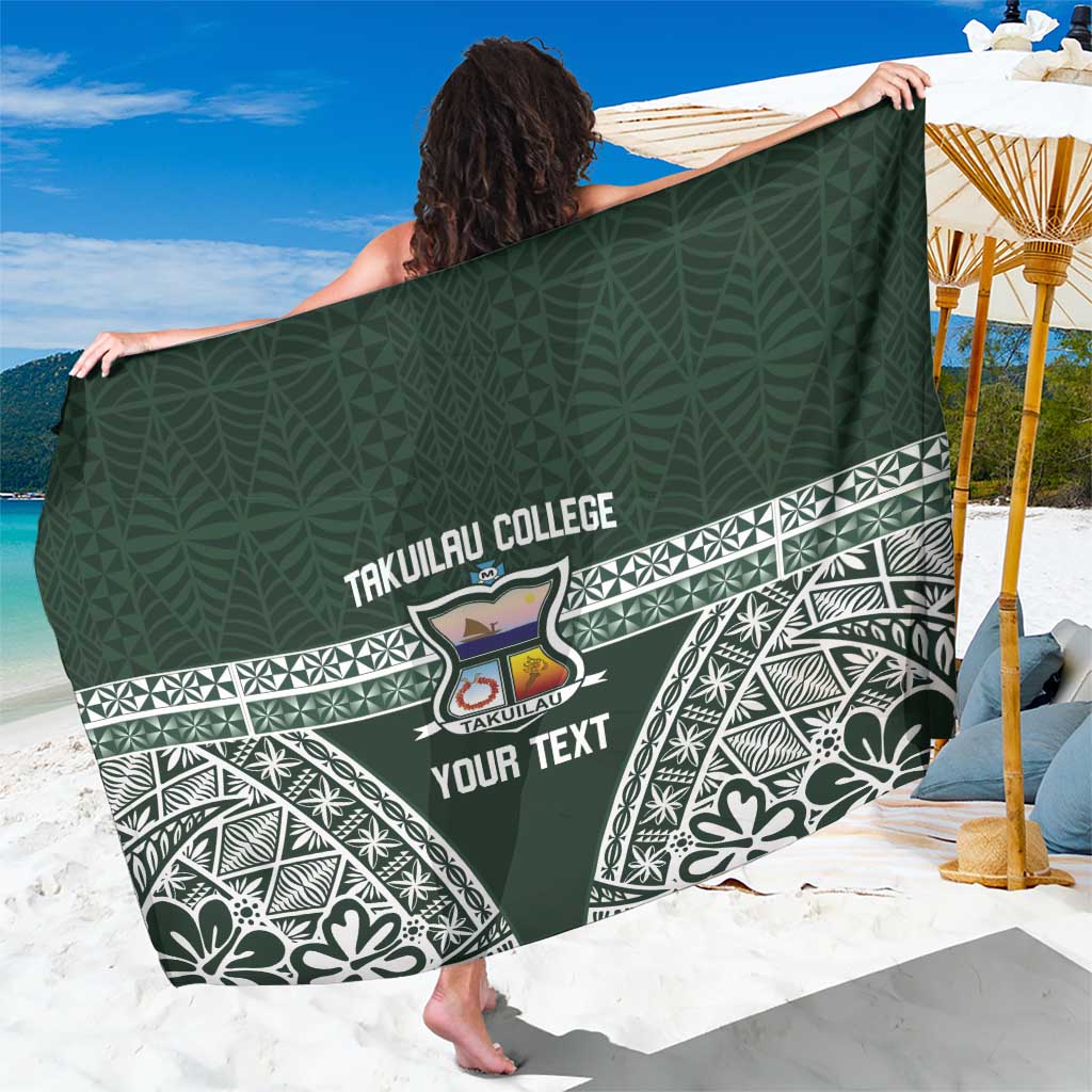 Personalised Tonga Takuilau College Sarong 50th Anniversary Ngatu Kupesi LT14 One Size 44 x 66 inches Green - Polynesian Pride