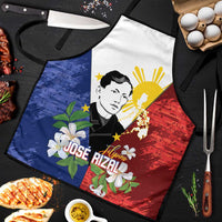 Philippines Rizal Day Apron Filipino Sampaguita Grunge Style LT14 Blue - Polynesian Pride