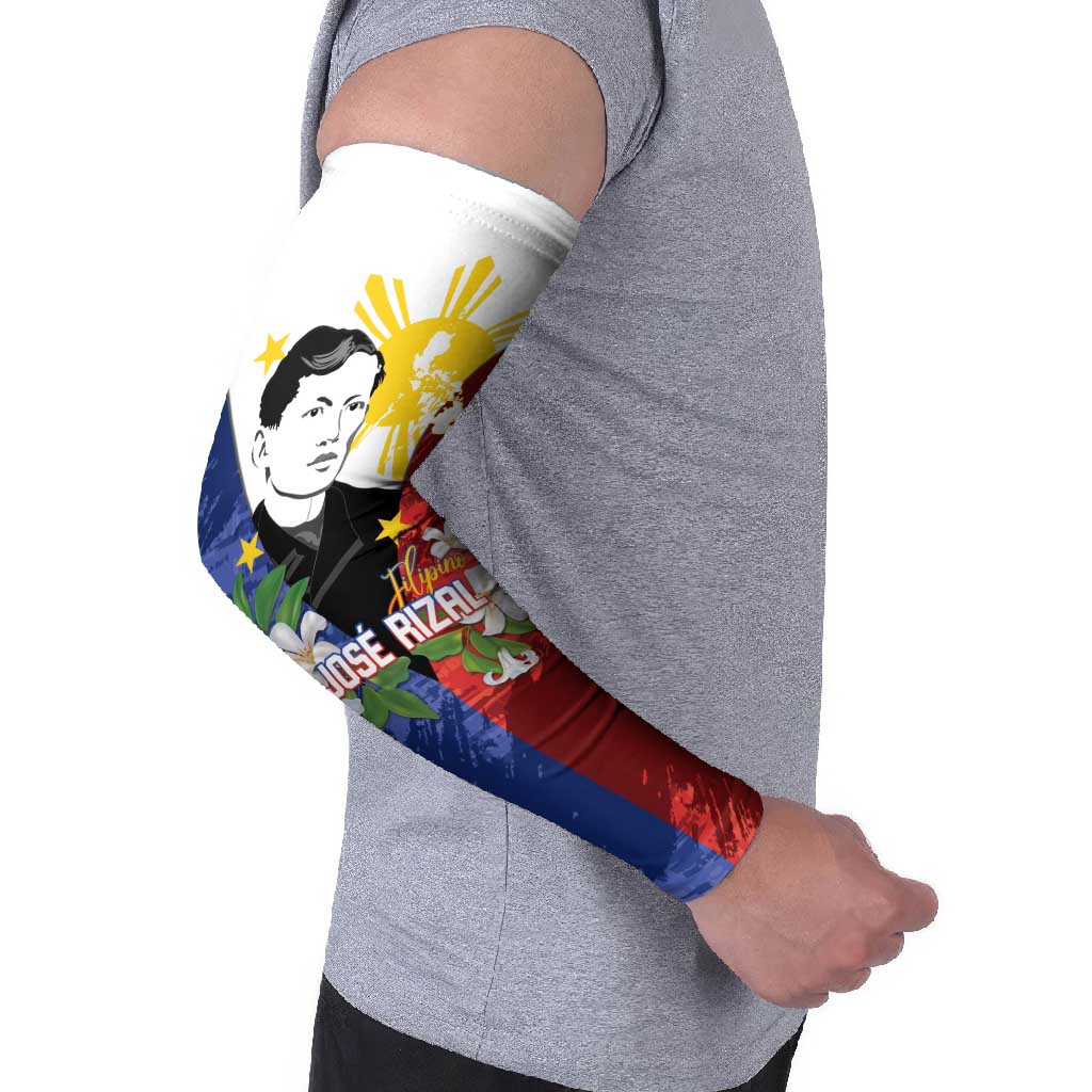 Philippines Rizal Day Arm Sleeves Filipino Sampaguita Grunge Style LT14 - Polynesian Pride