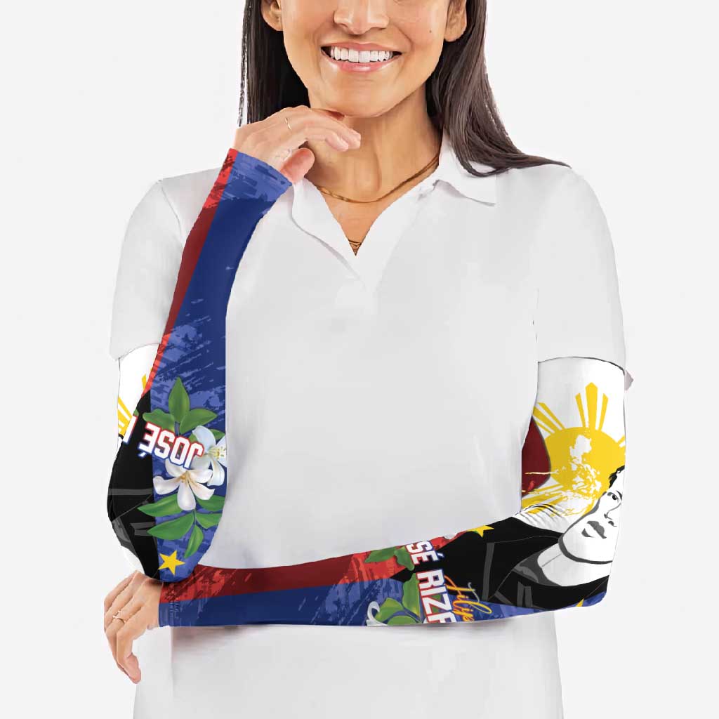 Philippines Rizal Day Arm Sleeves Filipino Sampaguita Grunge Style LT14 - Polynesian Pride