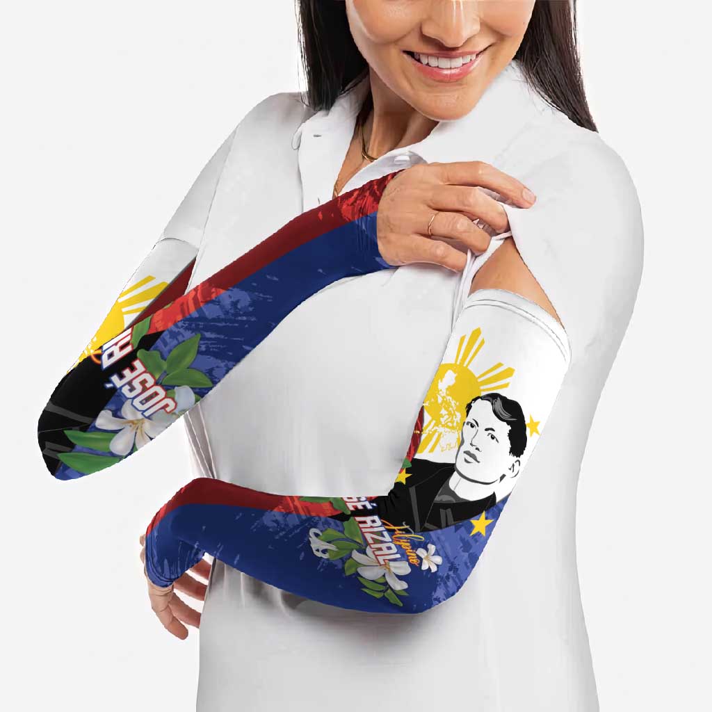 Philippines Rizal Day Arm Sleeves Filipino Sampaguita Grunge Style LT14 - Polynesian Pride