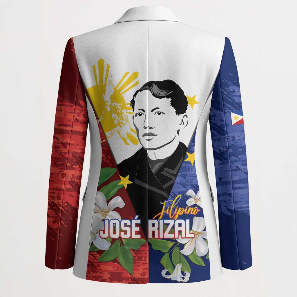 Philippines Rizal Day Blazer Filipino Sampaguita Grunge Style LT14 - Polynesian Pride