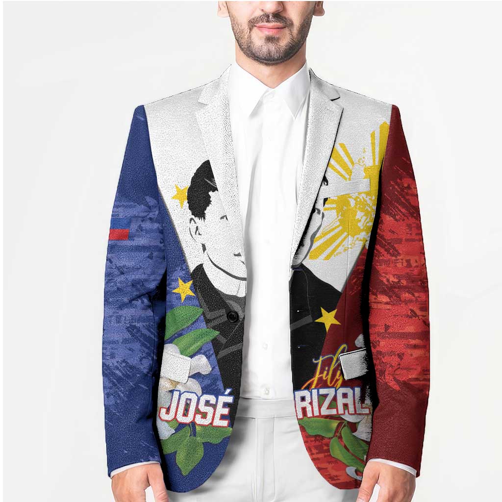 Philippines Rizal Day Blazer Filipino Sampaguita Grunge Style LT14 - Polynesian Pride