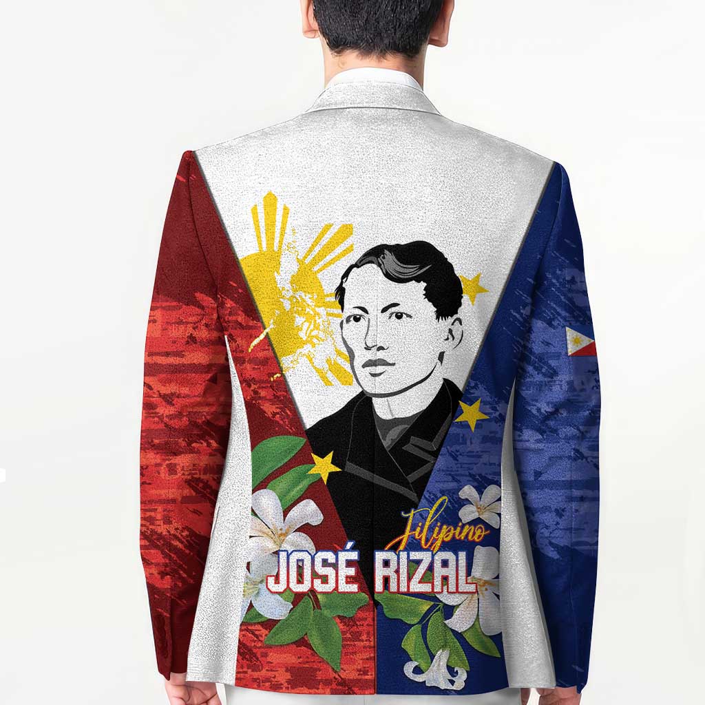 Philippines Rizal Day Blazer Filipino Sampaguita Grunge Style LT14 - Polynesian Pride
