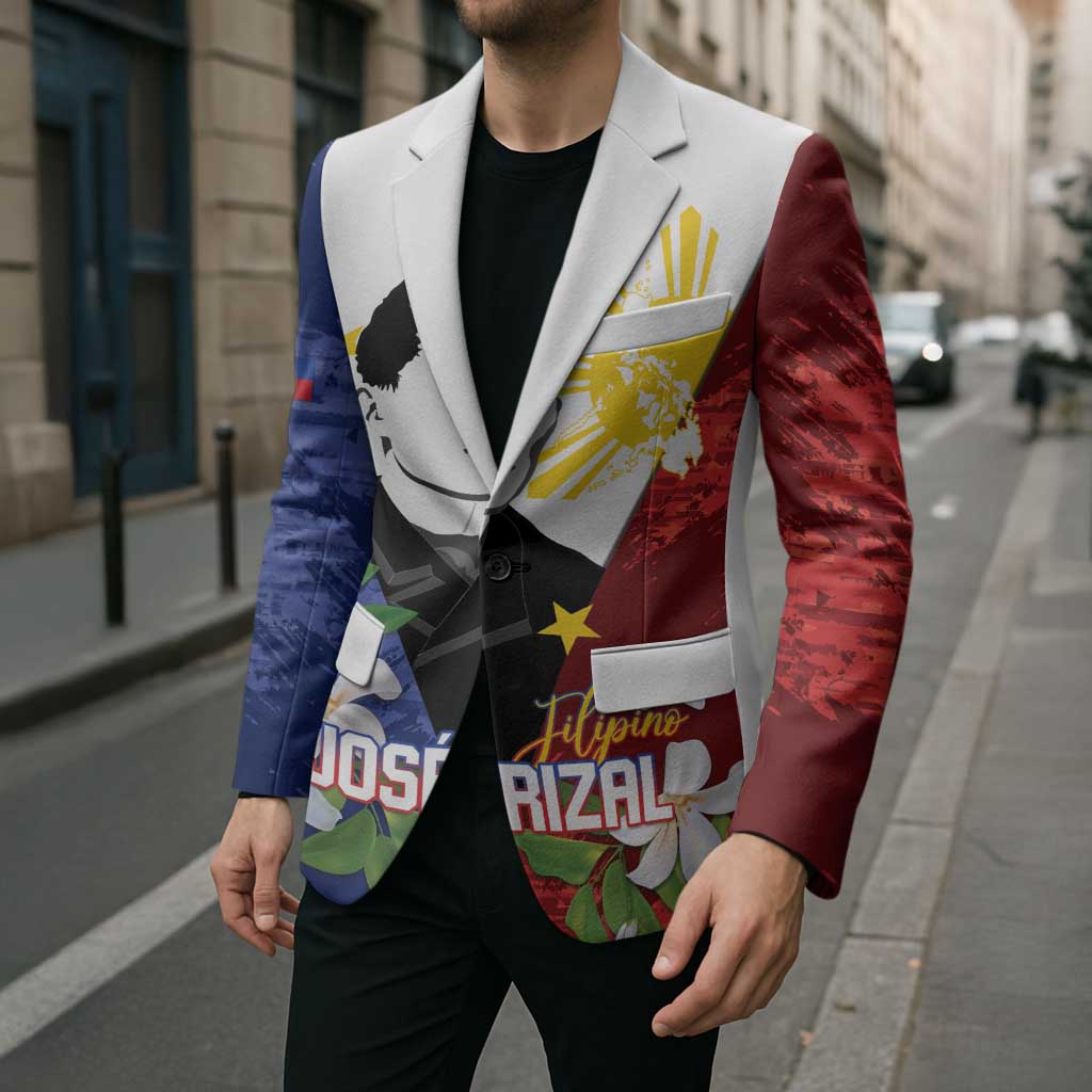 Philippines Rizal Day Blazer Filipino Sampaguita Grunge Style LT14 - Polynesian Pride