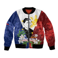 Philippines Rizal Day Bomber Jacket Filipino Sampaguita Grunge Style LT14 Unisex Blue - Polynesian Pride
