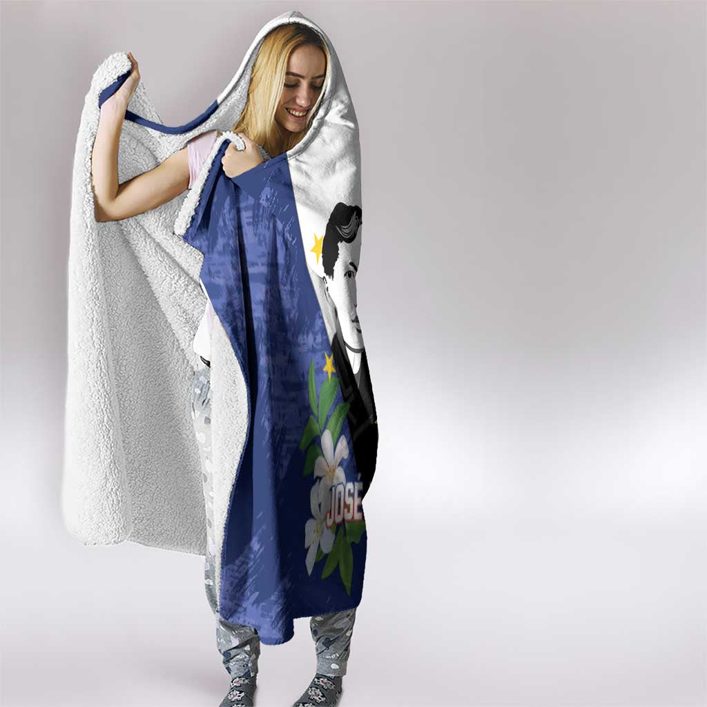 Philippines Rizal Day Hooded Blanket Filipino Sampaguita Grunge Style LT14 - Polynesian Pride
