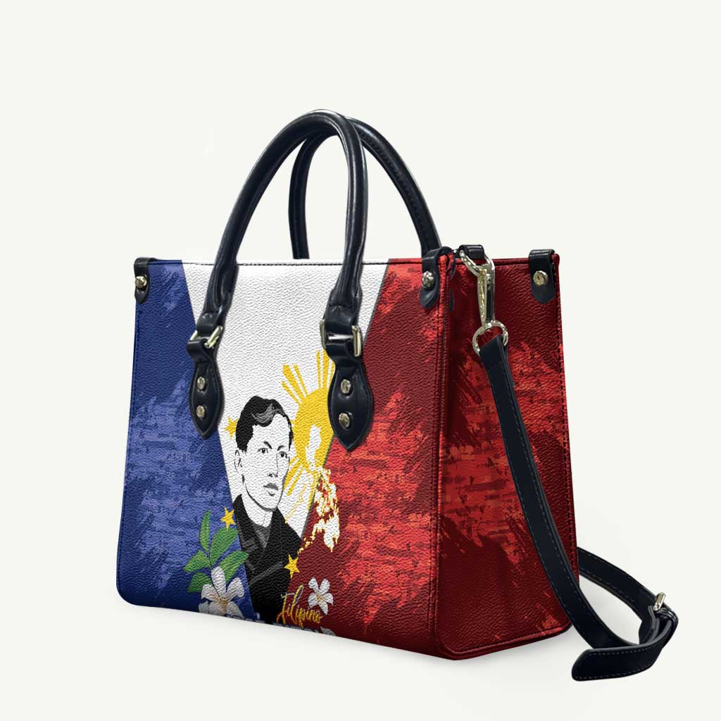 Philippines Rizal Day Leather Bag Filipino Sampaguita Grunge Style LT14 Blue - Polynesian Pride