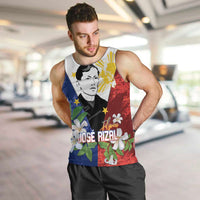 Philippines Rizal Day Men Tank Top Filipino Sampaguita Grunge Style LT14 Blue - Polynesian Pride