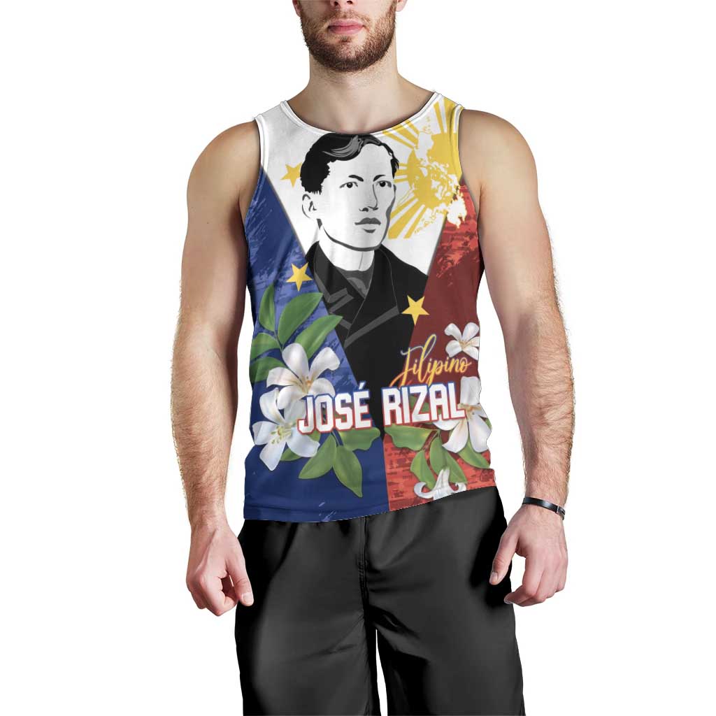 Philippines Rizal Day Men Tank Top Filipino Sampaguita Grunge Style LT14 - Polynesian Pride
