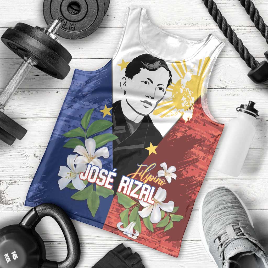 Philippines Rizal Day Men Tank Top Filipino Sampaguita Grunge Style LT14 - Polynesian Pride