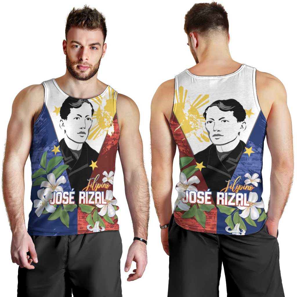 Philippines Rizal Day Men Tank Top Filipino Sampaguita Grunge Style LT14 - Polynesian Pride