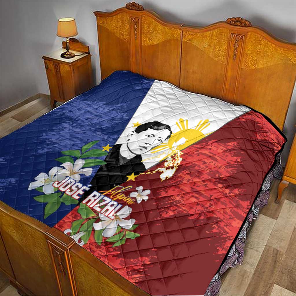 Philippines Rizal Day Quilt Filipino Sampaguita Grunge Style LT14 - Polynesian Pride