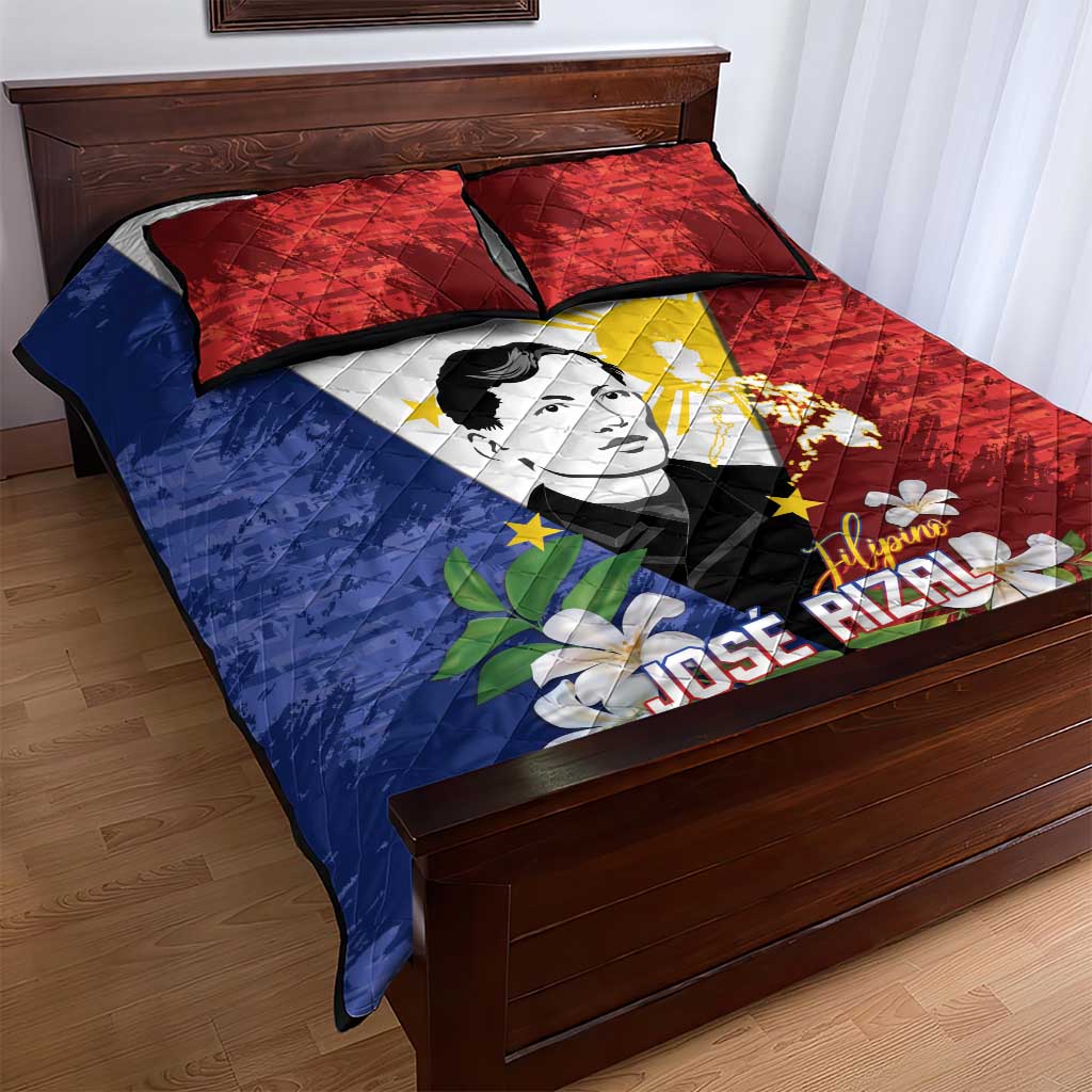 Philippines Rizal Day Quilt Bed Set Filipino Sampaguita Grunge Style LT14 - Polynesian Pride