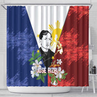 Philippines Rizal Day Shower Curtain Filipino Sampaguita Grunge Style LT14 - Polynesian Pride