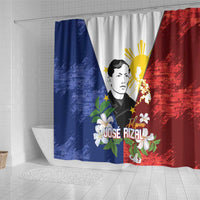 Philippines Rizal Day Shower Curtain Filipino Sampaguita Grunge Style LT14 - Polynesian Pride