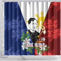 Philippines Rizal Day Shower Curtain Filipino Sampaguita Grunge Style LT14 - Polynesian Pride