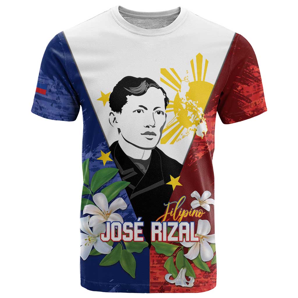 Philippines Rizal Day T Shirt Filipino Sampaguita Grunge Style LT14 Blue - Polynesian Pride
