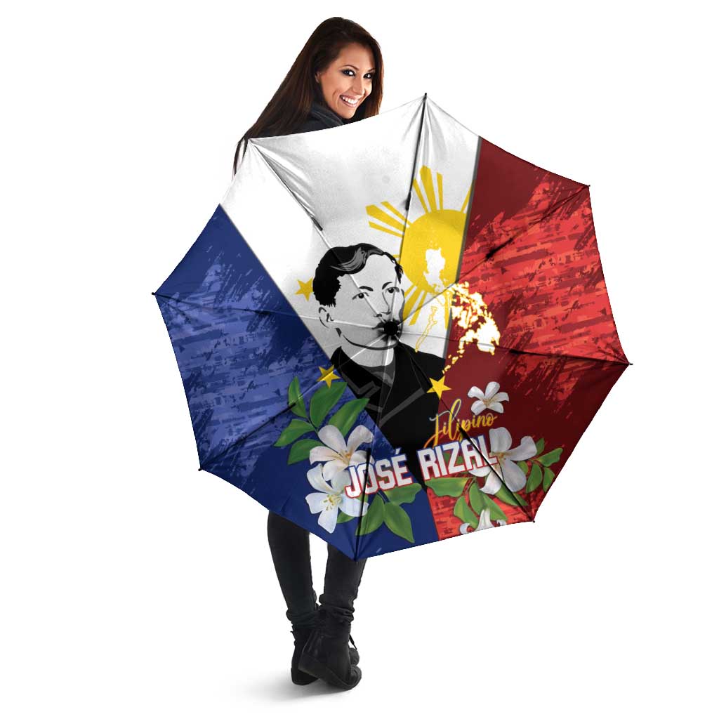Philippines Rizal Day Umbrella Filipino Sampaguita Grunge Style LT14 - Polynesian Pride