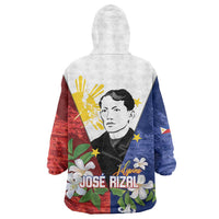 Philippines Rizal Day Wearable Blanket Hoodie Filipino Sampaguita Grunge Style LT14 - Polynesian Pride