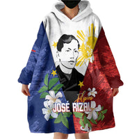 Philippines Rizal Day Wearable Blanket Hoodie Filipino Sampaguita Grunge Style LT14 - Polynesian Pride